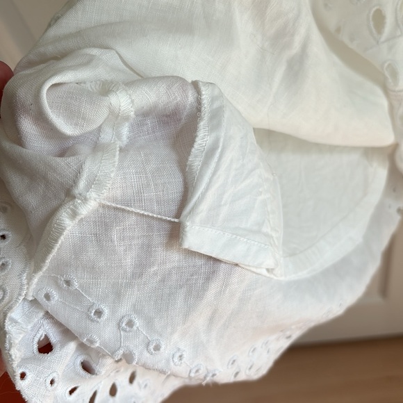 Talbots Linen Eyelet Sleeveless Midi Length Dress. Size 8. White - Picture 7 of 10